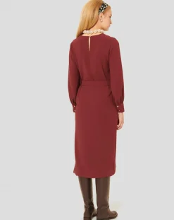 Tara Jarmon Robes|Robe Rossini bordeaux