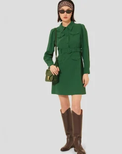 Tara Jarmon Robes|Robe Roya verte