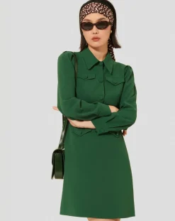 Tara Jarmon Robes|Robe Roya verte