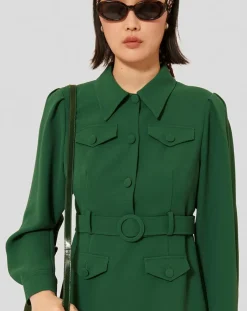 Tara Jarmon Robes|Robe Roya verte