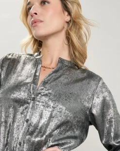 Hartford Robes|Robe Ruyi métallisée argentée