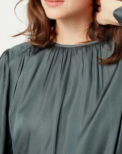 See u Soon Robes|Robe satinée Giulia verte