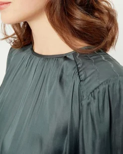 See u Soon Robes|Robe satinée Giulia verte