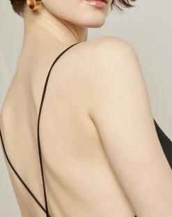 See u Soon Robes|Robe satinée Jade noire