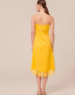 Tara Jarmon Robes|Robe satinée jaune