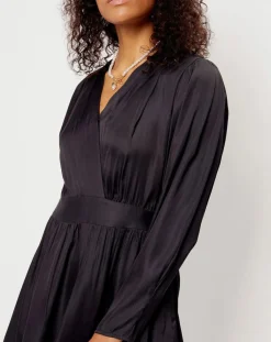See u Soon Robes|Robe satinée Naomie noire