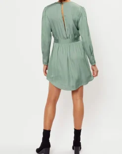 See u Soon Robes|Robe satinée Naomie verte