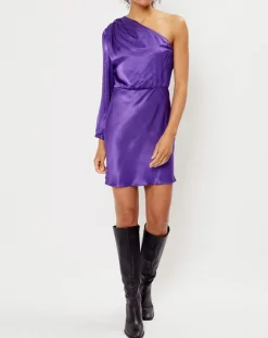 See u Soon Robes|Robe satinée Romane purple
