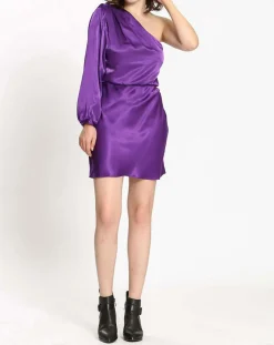See u Soon Robes|Robe satinée Romane purple
