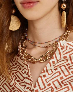 Chloé Stora Robes|Robe satinée Roya imprimée terre/écru