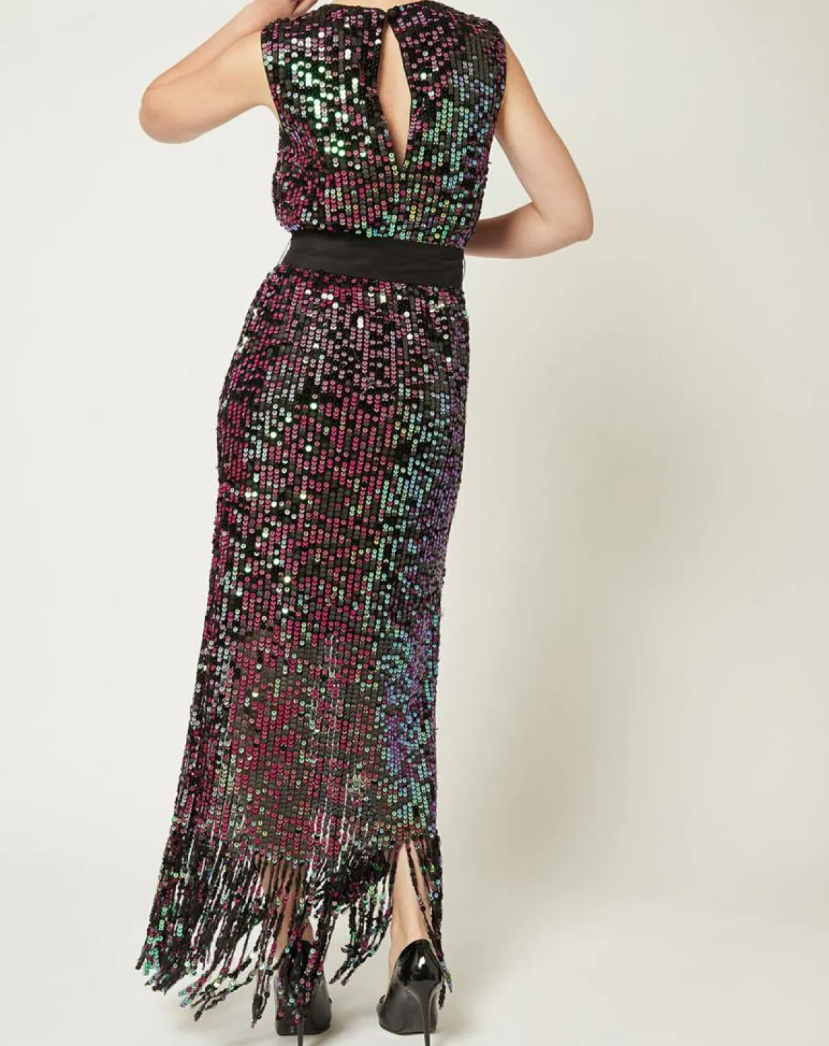 Manoush Robes|Robe sequins Night iridescent violet/noir