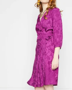 La Petite Etoile Robes|Robe Shima broderies ton sur ton violette