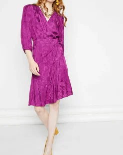 La Petite Etoile Robes|Robe Shima broderies ton sur ton violette