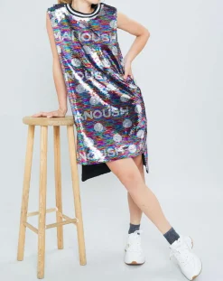 Manoush Robes|Robe Sparkle en sequins multicolore