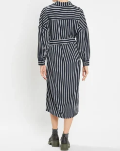 Jodhpur Robes|Robe-Chemise Pimi à rayures bleu marine