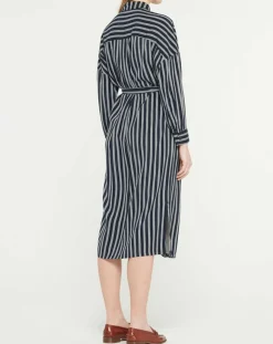 Jodhpur Robes|Robe-Chemise Pimi à rayures bleu marine