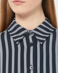 Jodhpur Robes|Robe-Chemise Pimi à rayures bleu marine