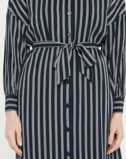 Jodhpur Robes|Robe-Chemise Pimi à rayures bleu marine