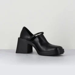 Justine Clenquet Sandales À Talons|Sabots en Cuir Kim noirs - Talon 8 cm