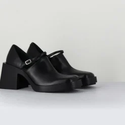 Justine Clenquet Sandales À Talons|Sabots en Cuir Kim noirs - Talon 8 cm