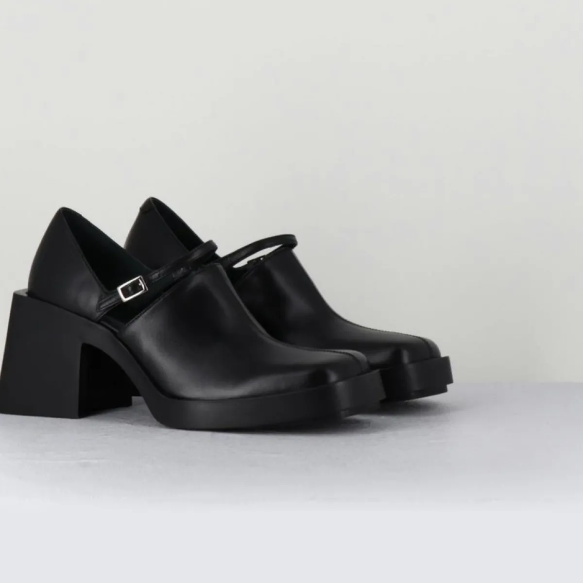 Justine Clenquet Sandales À Talons|Sabots en Cuir Kim noirs - Talon 8 cm