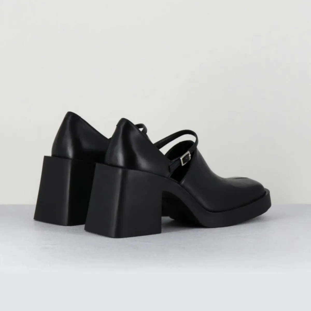 Justine Clenquet Sandales À Talons|Sabots en Cuir Kim noirs - Talon 8 cm