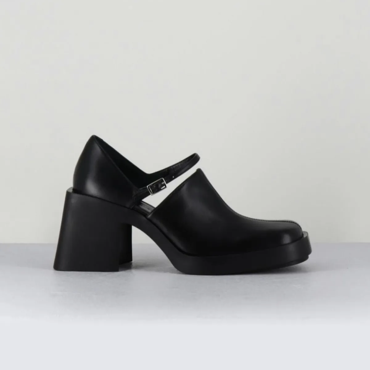 Justine Clenquet Sandales À Talons|Sabots en Cuir Kim noirs - Talon 8 cm