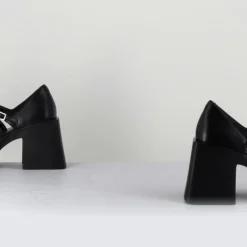 Justine Clenquet Sandales À Talons|Sabots en Cuir Kim noirs - Talon 8 cm
