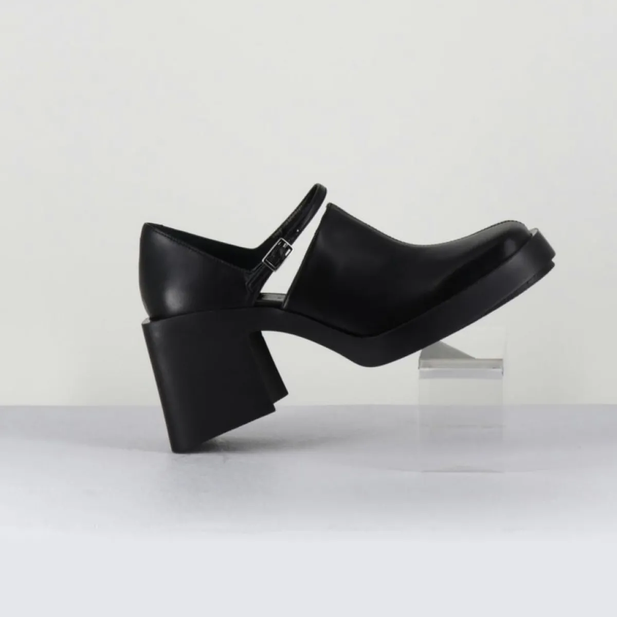 Justine Clenquet Sandales À Talons|Sabots en Cuir Kim noirs - Talon 8 cm