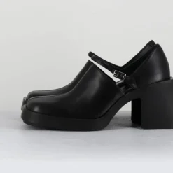 Justine Clenquet Sandales À Talons|Sabots en Cuir Kim noirs - Talon 8 cm