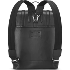 Maison Faret Sacs|Sac à dos en Toile enduite & Cuir Ferret noir/blanc - 40x29x13 cm