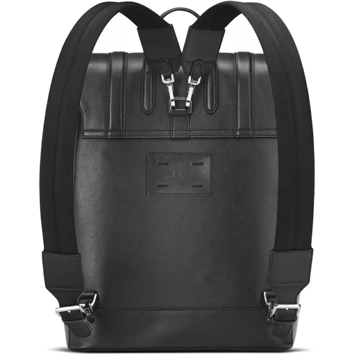 Maison Faret Sacs|Sac à dos en Toile enduite & Cuir Ferret noir/blanc - 40x29x13 cm