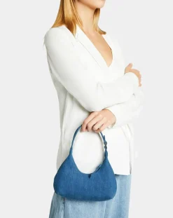 By Far Sacs|Sac à main Baby Amber bleu jean - 22x25x5 cm