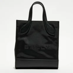 Bally Sacs|Sac à main en Cuir avec logo noir - 22x18 cm