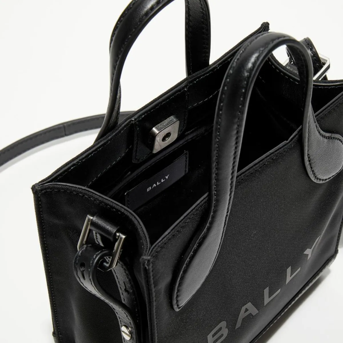 Bally Sacs|Sac à main en Cuir avec logo noir - 22x18 cm