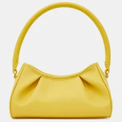 Elleme Sacs|Sac à main en Cuir Small Dimple jaune 13x23x8,5 cm