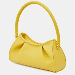 Elleme Sacs|Sac à main en Cuir Small Dimple jaune 13x23x8,5 cm
