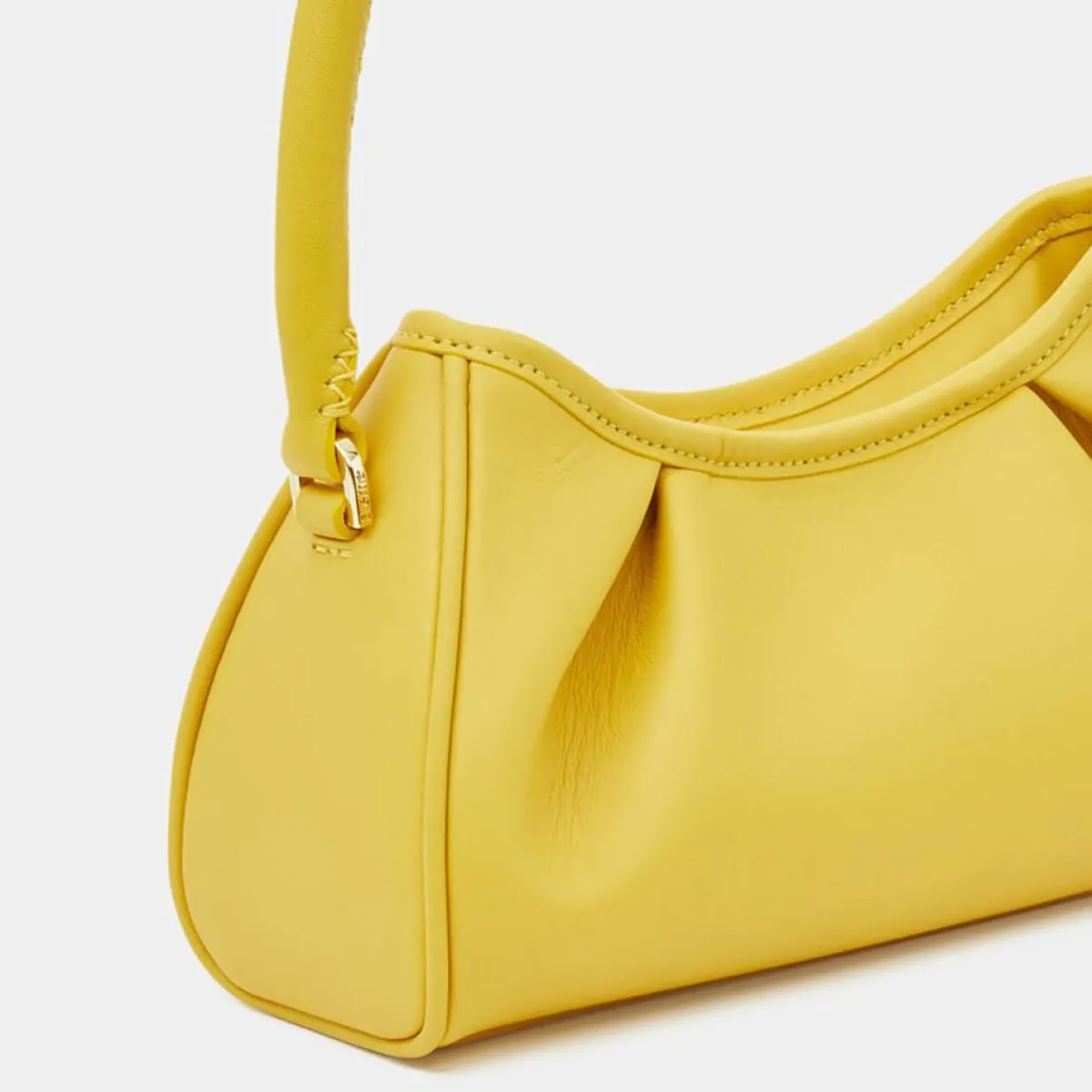 Elleme Sacs|Sac à main en Cuir Small Dimple jaune 13x23x8,5 cm