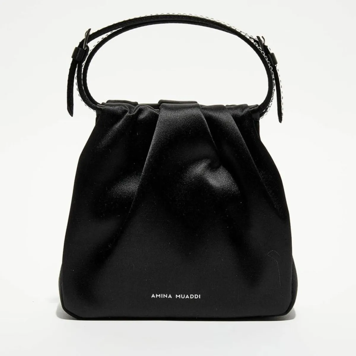 Amina Muaddi Sacs|Sac à main en Soie cristal Vittoria noir - 16.5x16x7 cm