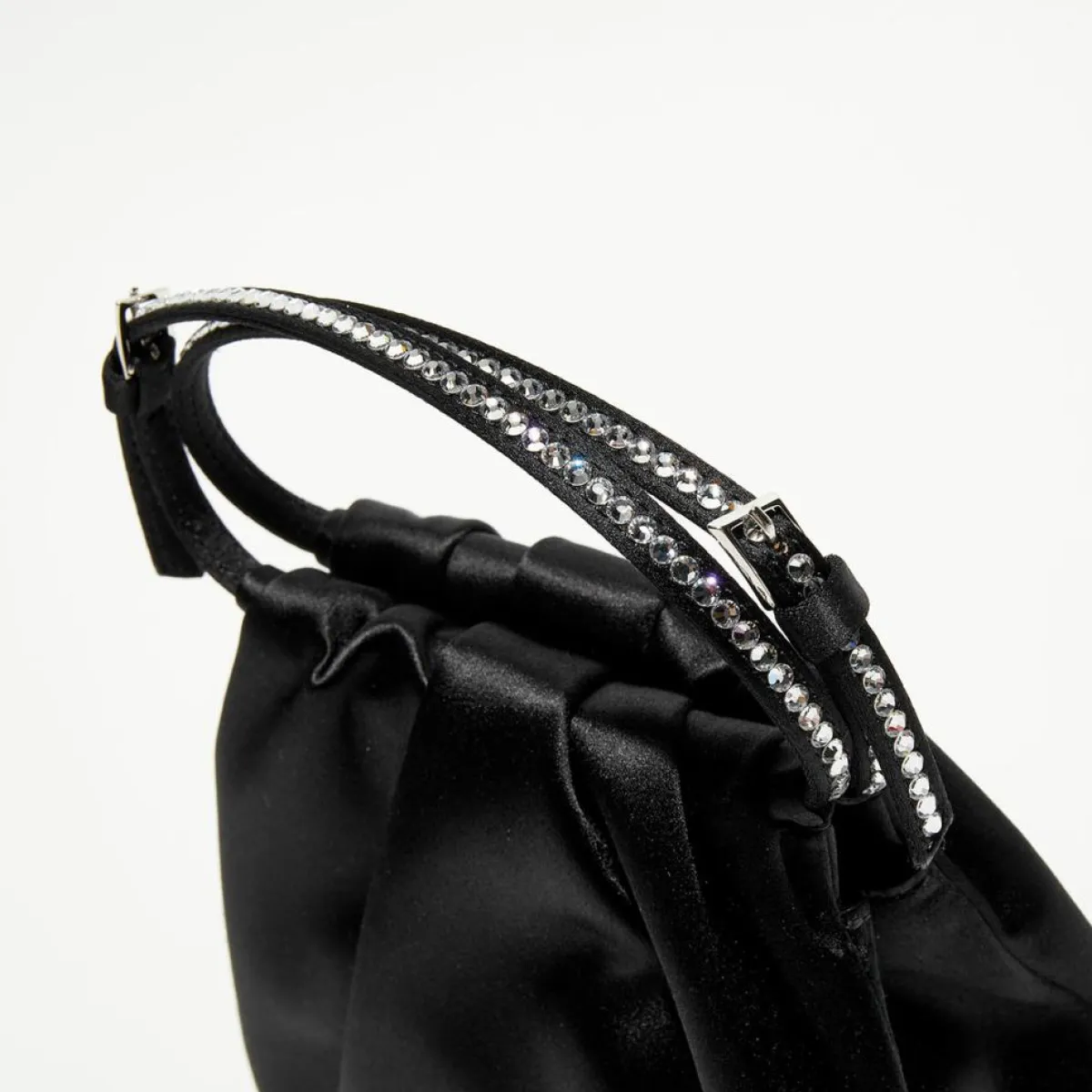 Amina Muaddi Sacs|Sac à main en Soie cristal Vittoria noir - 16.5x16x7 cm