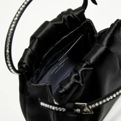 Amina Muaddi Sacs|Sac à main en Soie cristal Vittoria noir - 16.5x16x7 cm