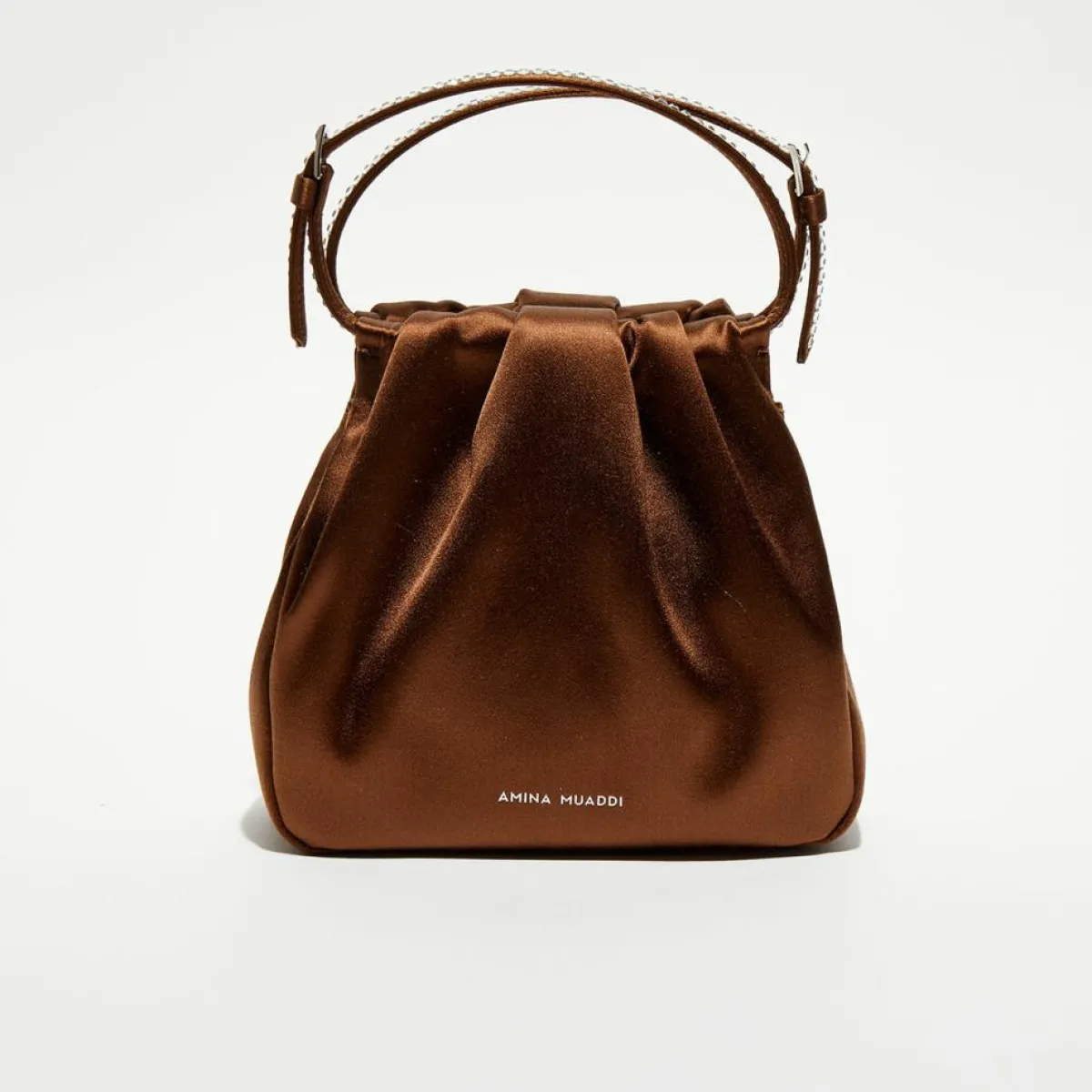 Amina Muaddi Sacs|Sac à main en Soie cristal Vittoria moka - 16.5x16x7 cm