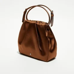 Amina Muaddi Sacs|Sac à main en Soie cristal Vittoria moka - 16.5x16x7 cm