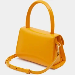 By Far Sacs|Sac à main mini en Cuir Semi Patent Léa orange - 10,5x16,5x7 cm