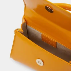 By Far Sacs|Sac à main mini en Cuir Semi Patent Léa orange - 10,5x16,5x7 cm