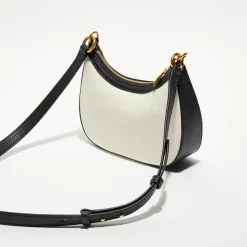 Bally Sacs|Sac bandoulière en Coton Bio & Cuir naturel/noir - 22.5x12x6 cm