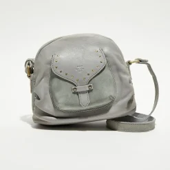 Mila Louise Sacs|Sac bandoulière en Cuir Pala vert menthe - 25x21x14 cm