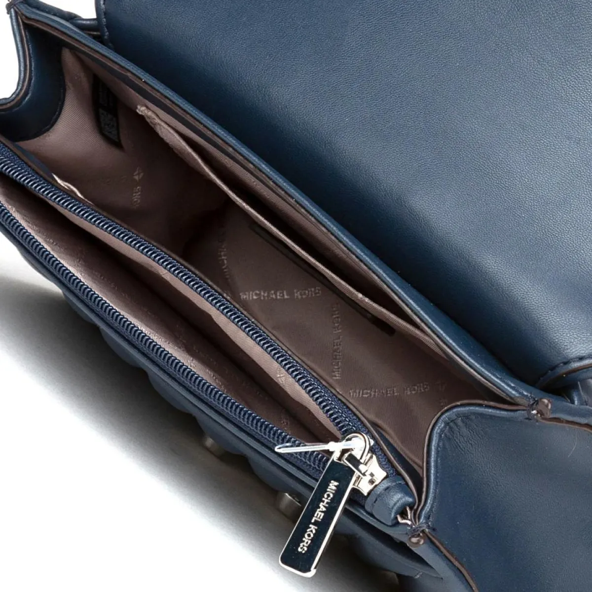 Michael Kors Sacs|Sac bandoulière en Cuir Rose bleu marine - 23x18x5 cm