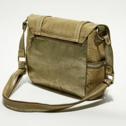 Mila Louise Sacs|Sac besace en Cuir Alou Dv vert kaki - 35x23x13 cm