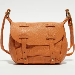 Mila Louise Sacs|Sac besace en Cuir Bern E pêche - 16x22x6 cm